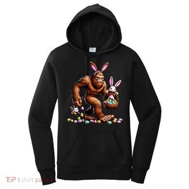 Easter Bigfoot With Bunny & Egg Basket Festive Celebration Women's Hoodie