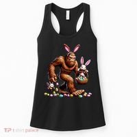 Easter Bigfoot With Bunny & Egg Basket Festive Celebration Women's Tank Top thumb 0