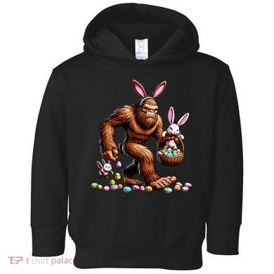 Easter Bigfoot With Bunny & Egg Basket Festive Celebration Toddler Hoodie