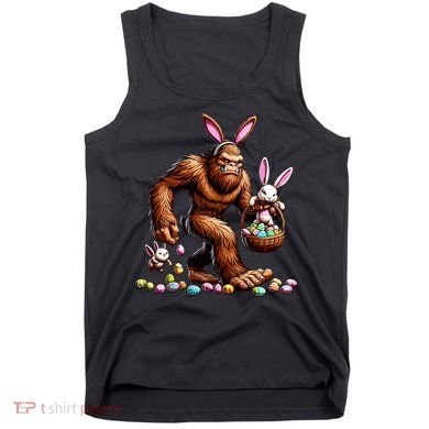 Easter Bigfoot With Bunny & Egg Basket Festive Celebration Tank Top