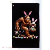 Easter Bigfoot With Bunny & Egg Basket Festive Celebration Golf Towel thumb 0