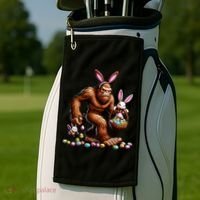 Easter Bigfoot With Bunny & Egg Basket Festive Celebration Golf Towel thumb 2