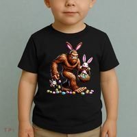 Easter Bigfoot With Bunny & Egg Basket Festive Celebration Toddler T-Shirt thumb 2