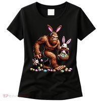 Easter Bigfoot With Bunny & Egg Basket Festive Celebration Women's T-Shirt thumb 0