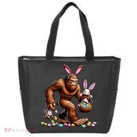 Easter Bigfoot With Bunny & Egg Basket Festive Celebration Tote Bag thumb 0