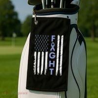 Esophageal Cancer Awareness Purple Periwinkle Ribbon Golf Towel thumb 2