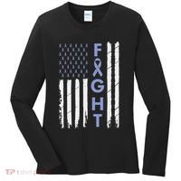 Esophageal Cancer Awareness Purple Periwinkle Ribbon Women's Long Sleeve Shirt thumb 0