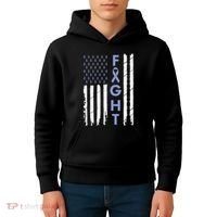 Esophageal Cancer Awareness Purple Periwinkle Ribbon Kids Hoodie thumb 4