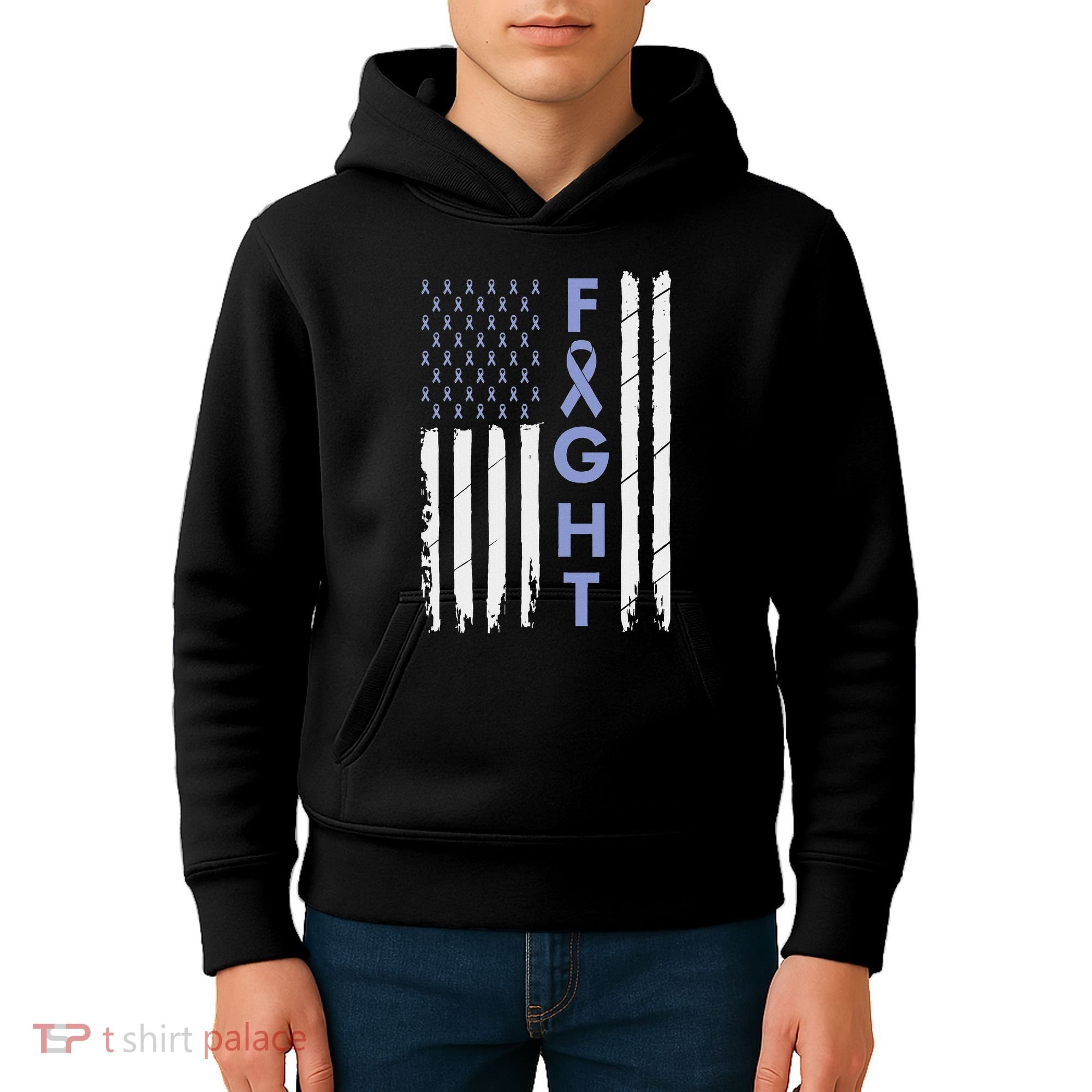 Esophageal Cancer Awareness Purple Periwinkle Ribbon Kids Hoodie