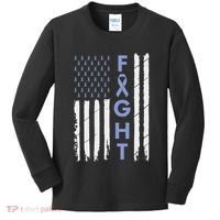 Esophageal Cancer Awareness Purple Periwinkle Ribbon Kids Long Sleeve Shirt thumb 0