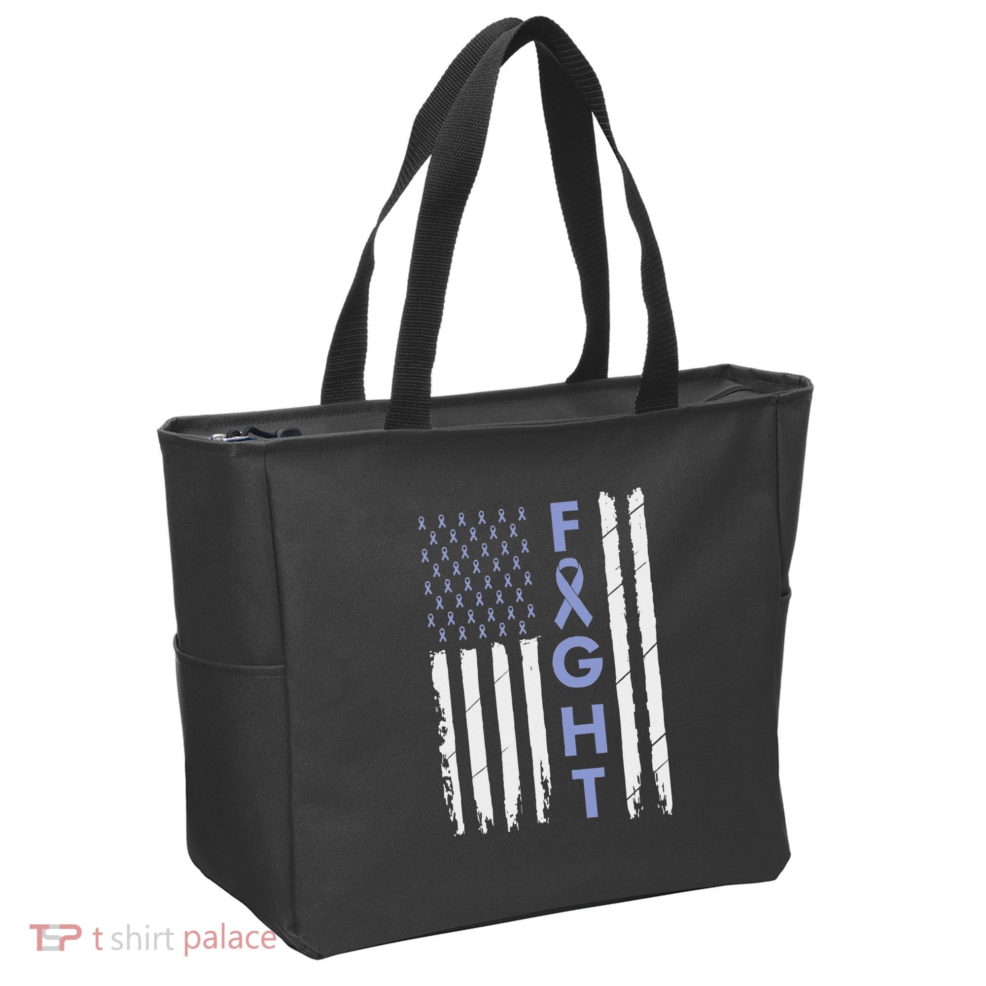 Esophageal Cancer Awareness Purple Periwinkle Ribbon Tote Bag