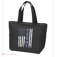 Esophageal Cancer Awareness Purple Periwinkle Ribbon Tote Bag thumb 3