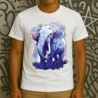 Elephant Colorful Art T-Shirt thumb 3