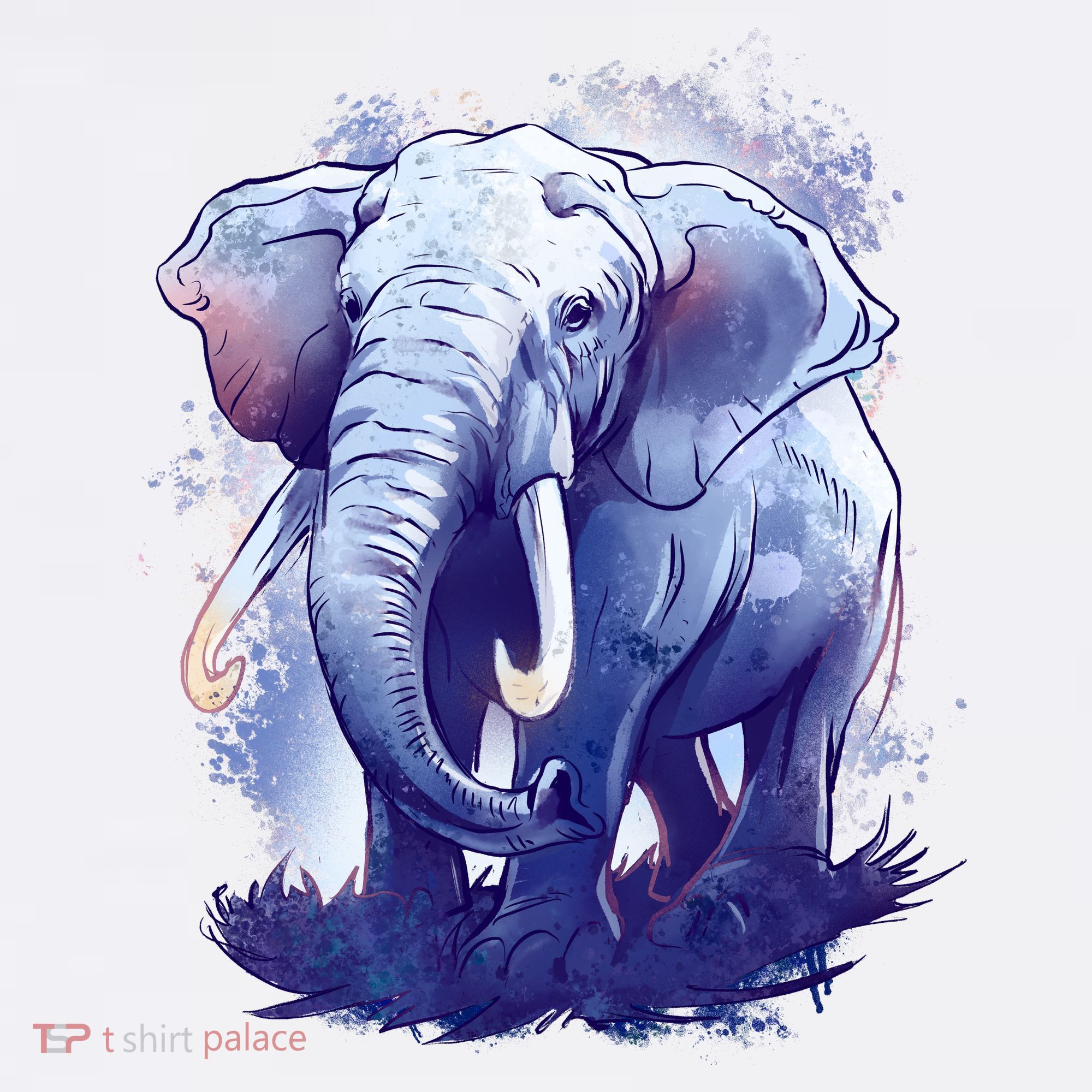 Elephant Colorful Art T-Shirt