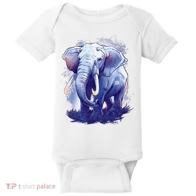 Elephant Colorful Art Baby Bodysuit