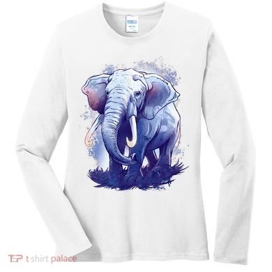 Elephant Colorful Art Women's Long Sleeve Shirt