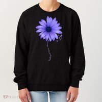 Esophageal Cancer Awareness Sunflower Periwinkle ribbon Women's Sweatshirt thumb 0