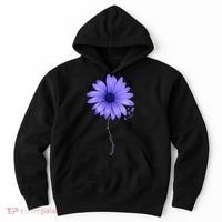 Esophageal Cancer Awareness Sunflower Periwinkle ribbon Hoodie thumb 0