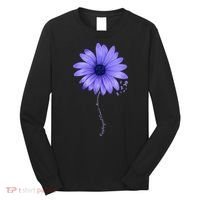 Esophageal Cancer Awareness Sunflower Periwinkle ribbon Long Sleeve Shirt thumb 0