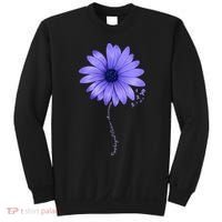 Esophageal Cancer Awareness Sunflower Periwinkle ribbon Sweatshirt thumb 0