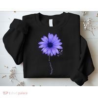 Esophageal Cancer Awareness Sunflower Periwinkle ribbon Sweatshirt thumb 2