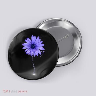 Esophageal Cancer Awareness Sunflower Periwinkle ribbon Button