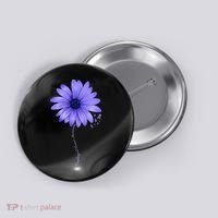 Esophageal Cancer Awareness Sunflower Periwinkle ribbon Button thumb 0