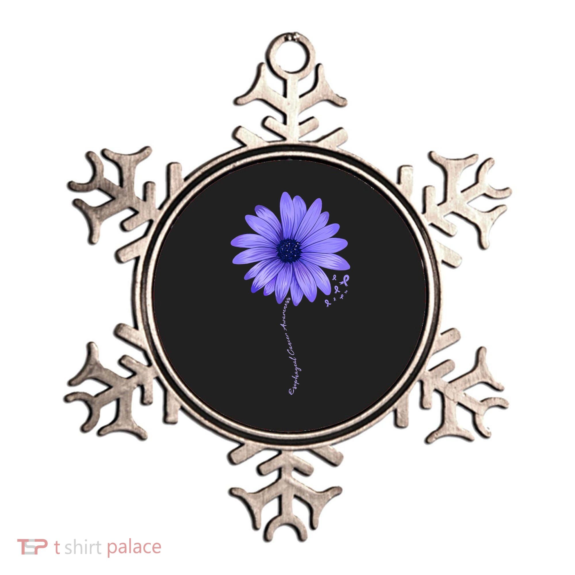 Esophageal Cancer Awareness Sunflower Periwinkle ribbon Ornament