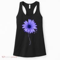 Esophageal Cancer Awareness Sunflower Periwinkle ribbon Women's Tank Top thumb 0