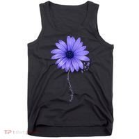 Esophageal Cancer Awareness Sunflower Periwinkle ribbon Tank Top thumb 0