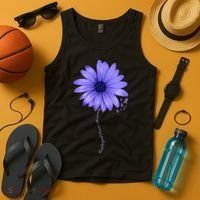Esophageal Cancer Awareness Sunflower Periwinkle ribbon Tank Top thumb 4
