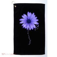 Esophageal Cancer Awareness Sunflower Periwinkle ribbon Golf Towel thumb 0