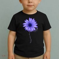 Esophageal Cancer Awareness Sunflower Periwinkle ribbon Toddler T-Shirt thumb 2