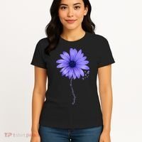 Esophageal Cancer Awareness Sunflower Periwinkle ribbon Women's T-Shirt thumb 4