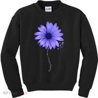 Esophageal Cancer Awareness Sunflower Periwinkle ribbon Kids Sweatshirt thumb 0