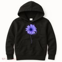 Esophageal Cancer Awareness Sunflower Periwinkle ribbon Kids Hoodie thumb 0