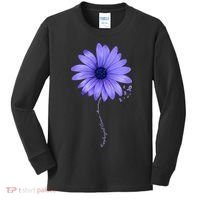Esophageal Cancer Awareness Sunflower Periwinkle ribbon Kids Long Sleeve Shirt thumb 0