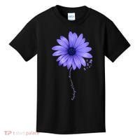 Esophageal Cancer Awareness Sunflower Periwinkle ribbon Kids T-Shirt thumb 0