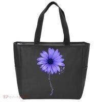 Esophageal Cancer Awareness Sunflower Periwinkle ribbon Tote Bag thumb 0