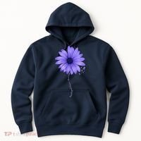 Esophageal Cancer Awareness Sunflower Periwinkle ribbon Hoodie thumb 0