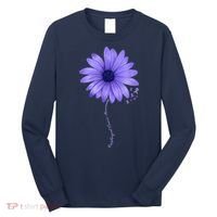 Esophageal Cancer Awareness Sunflower Periwinkle ribbon Long Sleeve Shirt thumb 0