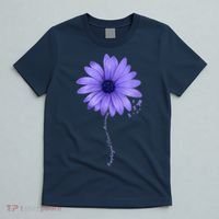 Esophageal Cancer Awareness Sunflower Periwinkle ribbon T-Shirt thumb 5
