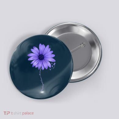 Esophageal Cancer Awareness Sunflower Periwinkle ribbon Button