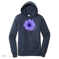 Esophageal Cancer Awareness Sunflower Periwinkle ribbon Women's Hoodie thumb 0