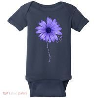 Esophageal Cancer Awareness Sunflower Periwinkle ribbon Baby Bodysuit thumb 0