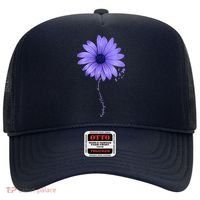 Esophageal Cancer Awareness Sunflower Periwinkle ribbon Hat thumb 0