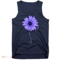 Esophageal Cancer Awareness Sunflower Periwinkle ribbon Tank Top thumb 0