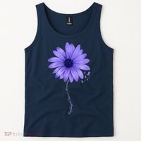 Esophageal Cancer Awareness Sunflower Periwinkle ribbon Tank Top thumb 2
