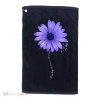 Esophageal Cancer Awareness Sunflower Periwinkle ribbon Golf Towel thumb 0