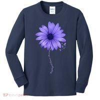 Esophageal Cancer Awareness Sunflower Periwinkle ribbon Kids Long Sleeve Shirt thumb 0